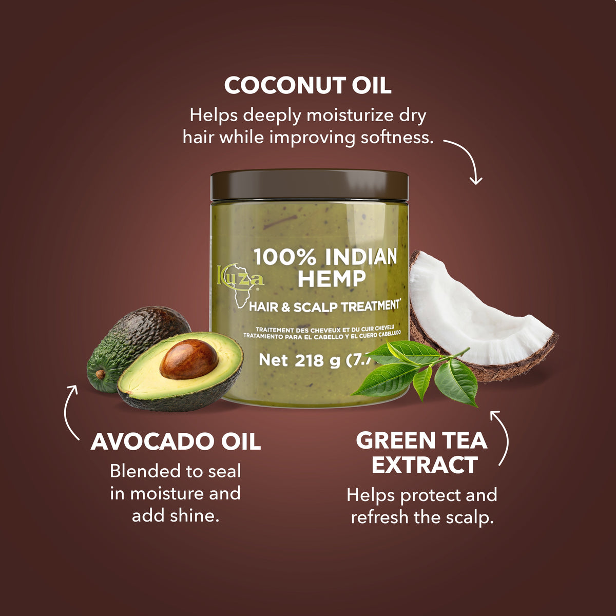 Kuza 100% Indian Hemp Hair & Scalp Treatment
