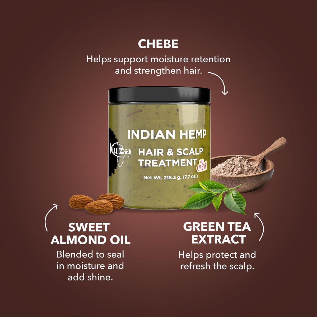 Kuza Indian Hemp Hair & Scalp Treatment with Chébé