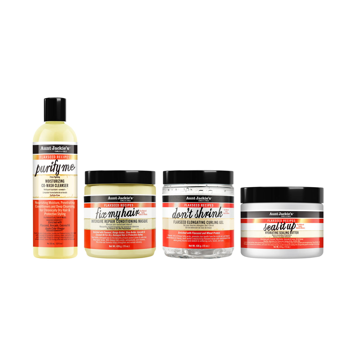 Aunt Jackie's Length Retention Pack | Flaxseed 4-Piece